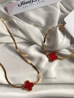 ڤان كليڤ سيت ثنـائي قلاده وسوار احمر