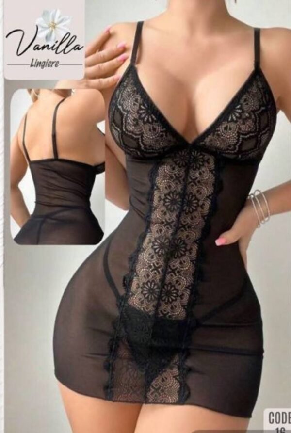 لانجري اسود شفاف