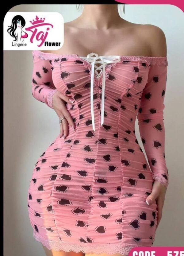 فستان قلوب وردي